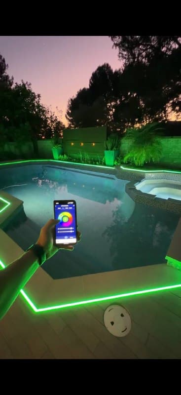 Controlling pool LED color from a smartphone app